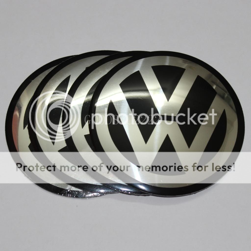 4 Pieces Brand New VW GOLF PASSAT 90mm Wheel Center Cap Emblems Sticker